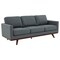 Leisuremod Chester Modern Leather Sofa with Birch Wood Base, Grey CS83GR-L - alternate 1