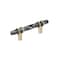 Amerock Carrione 3 inch 76mm Center-to-Center Marble Black/Golden Champagne Cabinet Pull BP36639MBKBBZ - alternate 1