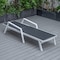 Leisuremod Marlin Patio Chaise Lounge Chair with Armrests in White Aluminum Frame, Black MLAW-77BL - alternate 5