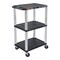 Luxor 42''H 3-Shelf Utility Cart, Electric, Black Shelves, Nickel Legs UCPL1E-N - alternate 7