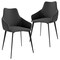 Leisuremod Sonnet Modern Dining Chair in Grey Leather and Iron Legs, 2PK SC51GR2 - alternate 1