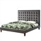 Homeroots Gray Solid Wood King Tufted Upholstered Velvet Bed 544753 - alternate 6