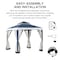Sunjoy 8 ft x 8 ft Patio Gazebo, Modern Steel Frame Soft Top Gazebo with Netting - Navy Blue & White A101003611 - alternate 4