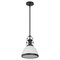 Jonathan Y Homer 10" 1-Light Modern Industrial Metal LED Dome Pendant, White/Matte Black JYL9535E - alternate 4