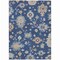 Homeroots 3' X 5' Navy Blue Beige And Gray Floral Washable Indoor Outdoor Area Rug 606164 - alternate 1