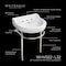 Whitehaus Collection 22 in Console Sink With Semi-Circular Bowl, Single Faucet Drilling, Brass Leg Supports and Overflow WHV022-L32-1H-PN - alternate 5