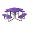 Leisure Craft 46" Square Picnic Table, Perforated Metal, Portable, Purple T46SQP-PERF-PURPLE - alternate 1