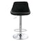 Elama 2 Pc Diamond Stitched Faux Leather Bar Stool in Black with Chrome Base and Adjustable Height ELM-704C-BLK - alternate 9