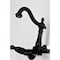 Kingston Brass Two-Handle Wall Mount Bridge Kitchen Faucet, Matte Black KS1260PL - alternate 4