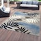 World Rug Gallery Palm Frond Indoor/Outdoor Area Rug 6 ft 6 in x 6 ft 6 in Square Blue 5550BLUE6SQ - alternate 1