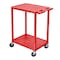 Luxor Utility Cart with Lipped Plastic Shelves, 300 lb Load Capacity, 2 Shelves, 24 in L, 18 in W RDSTC22RD - alternate 5