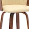 Homeroots 30" Cream And Wood Brown Faux Leather Swivel Bar Height Bar Chair 534422 - alternate 6