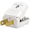 Leviton 15A 125V 2-Wire 2-Pole Hinged Cord Plug White 036-00101-2WP - alternate 2
