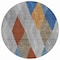 Homeroots 8' Gray Gold And Blue Round Argyle Washable Indoor Outdoor Area Rug 613695 - alternate 4