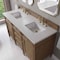 James Martin Vanities Brittany 60" Double Vanity, Pecan w/ 3 CM Eternal Jasmine Pearl Silestone Top 655-V60D-PCN-3EJP - alternate 6