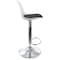 Elama 2 Piece Adjustable Bar Stool in Black and White with Chrome Base ELM-836A-BLK-WHT - alternate 3