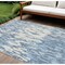 Homeroots 8' X 10' Denim Blue And Ivory Abstract Washable Indoor Outdoor Area Rug 612650 - alternate 1