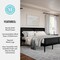 Martha Stewart Jax King Size Solid Wood Platform Bed w/Rattan Headboard and Footboard, No Box Spring Required, Blk MG-090022-K-BK-MS - alternate 5