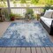 Homeroots 3' X 5' Denim Blue And Ivory Abstract Washable Indoor Outdoor Area Rug 612316 - alternate 7