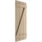 Ekena Millwork Rustic Three Board Joined Board-n-Batten Knotty Pine Faux Wood Shutters w/Z-Board, 16 1/2W x 68H, PR SHUBJZ16X68KPPR - alternate 9