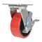 Vestil Polyurethane Swivel With Brake Caster 5 In. Diameter x 2 In. Width 990 Lb. Capacity Red/Black CST-VE-5X2PU-SWB - alternate 1