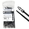 Kable Kontrol Arrowhead Push Mount Cable Zip Ties, 8 in L, 2 in Max Bundle Dia., Black, Nylon 6-6, 100 PK pmct-08-50-100-bk - alternate 1
