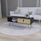 Homeroots 41" Black and Oak Wood and Metal Coffee Table With Drawer And Shelf 546434 - alternate 6