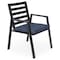 Leisuremod Chelsea Modern Patio Dining Armchair in Aluminum with Removable Cushions, Charcoal Blue CC20BL-CBU - alternate 1