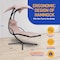 Serenelife Outdoor Hanging Curved Steel Chaise Lounge Swing Chair w/a Built-in Pillow and Removable Canopy UV SLHNGCH44 - alternate 3