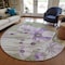 Homeroots 8' Purple And Lavender Round Floral Washable Indoor Outdoor Area Rug 582766 - alternate 3