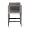 Armen Living Vivid Outdoor Patio Bar Stool in Gray Eucalyptus Wood with Gray Olefin Cushions LCVIBAEUCGRY30 - alternate 3