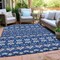 Homeroots 3' X 5' Navy Blue And Ivory Moroccan Washable Indoor Outdoor Area Rug 594334 - alternate 7