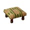 Homeroots 16" Green Tan And Brown Cotton Striped Tiger Print Footstool 634165 - alternate 6