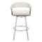Homeroots 31" White And Silver Faux Leather And Stainless Steel Bar Height Swivel Bar Chair 555768 - alternate 5