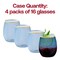 Smarty Had A Party Clear Blue with Gold Elegant Stemless Plastic Wine Glasses (12 oz.), 64PK 3712C-BLG-CASE - alternate 4