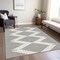 Homeroots 8' X 10' Ivory And Black Geometric Washable Indoor Outdoor Area Rug 598583 - alternate 2