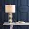 Jonathan Y Wellington 26.5" Quatrefoil Striped Resin LED Table Lamp, Brass JYL1010A - alternate 7