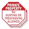 Signmission Private Property No Hunting or Tres, 10 inch X 10 inch, Plastic Sign, 2PK OC-P-2PACK-10-153 - alternate 1