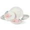 Martha Stewart Peony 12 Piece Round Fine Ceramic Dinnerware Set in White and Pink 130159.12 - alternate 1