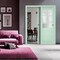 Sartodoors Sliding Closet Bypass Doors with Frosted Glass 60x96 (2* 30x96) Solid Core Modern Interior VEREGIO7339DBD-OLI-6096 - alternate 1