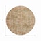 Homeroots 8' Beige And Copper Round Abstract Washable Indoor Outdoor Area Rug 615436 - alternate 6
