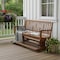 Homeroots 60in Brown Solid Teak Outdoor Glider Bench 476413 - alternate 4