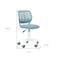 Homeroots Cyan Blue and White Adjustable Height Swivel Rolling Office Chair 568062 - alternate 4