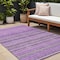 Homeroots 9' X 12' Purple Eggplant And Lilac Striped Washable Indoor Outdoor Area Rug 577797 - alternate 1