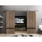 Sartodoors Sliding Double Barn Doors with Hardware, Planum 0012 Walnut and Aluminum Strips, 13FT Rail Hangers PLANUM0012DB-S-WLN-56 - alternate 1