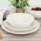 Martha Stewart 12 Piece Melamine Embossed Dots Dinnerware Set in Cream 120080.12R - alternate 4
