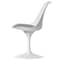 Fabulaxe Mid-Century Modern White Tulip Side Chair with Grey Cushioned Seat - Stylish and QI004628.GY.2 - alternate 7