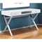 Homeroots 47" White and Silver Wood and Metal Computer Desk With Two Drawers 554209 - alternate 2