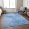 Homeroots 9' X 12' Denim Blue And Sky Blue Nautical Washable Indoor Outdoor Area Rug 581729 - alternate 2