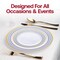 Smarty Had A Party 7.5" White with Blue and Gold Chord Rim Plastic Appetizer/Salad Plates (120 Plates), 120PK 627-CASE - alternate 5